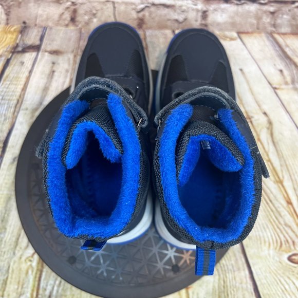 Kids High Top Midnight Blue Hook and Loop Lined Insulation Sneakers Size 1 Y - Picture 4 of 9